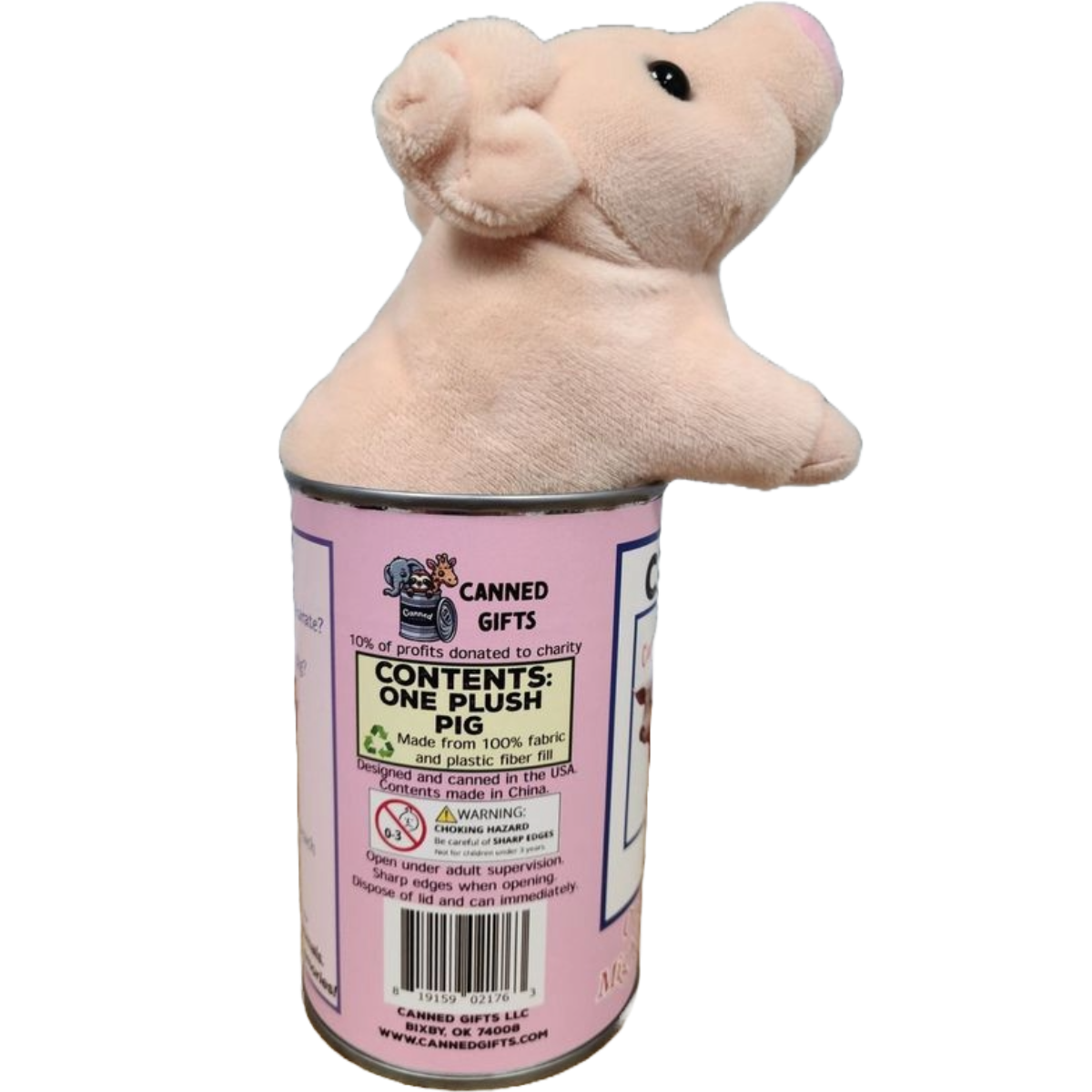 Canned Pig | Stuffed Farm Animal Plush w/Funny Jokes | Gift: Pop Top Lid