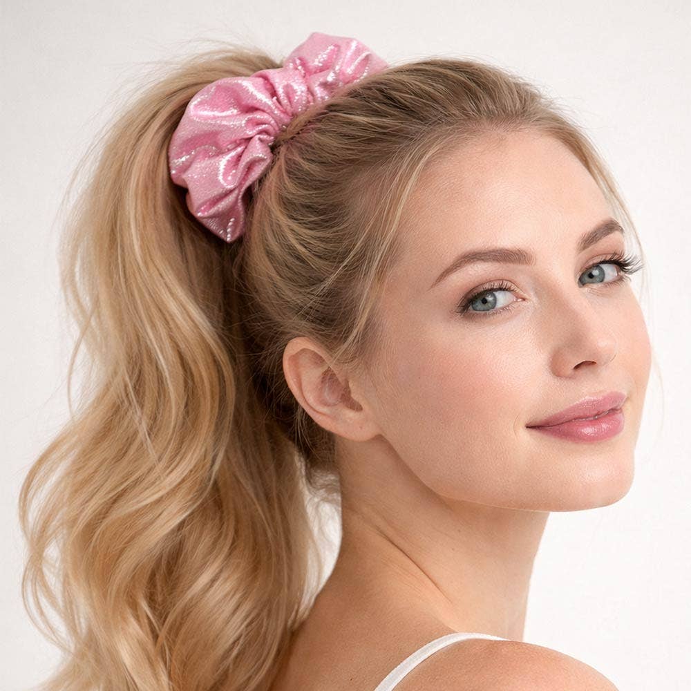 Oversized Shiny Metallic Hair Scrunchies