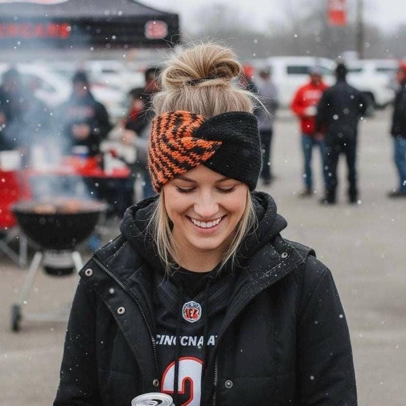 Tiger Stripe Knit Twist Headband | Cincinnati Team Spirit
