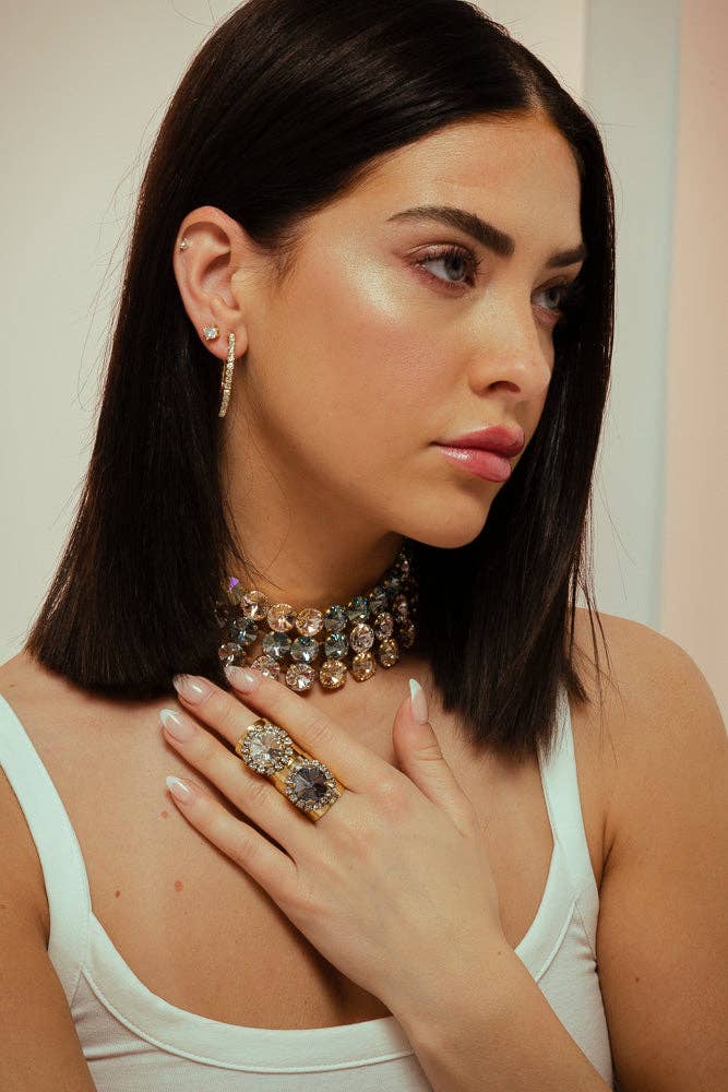 Tennis Studs: Champagne