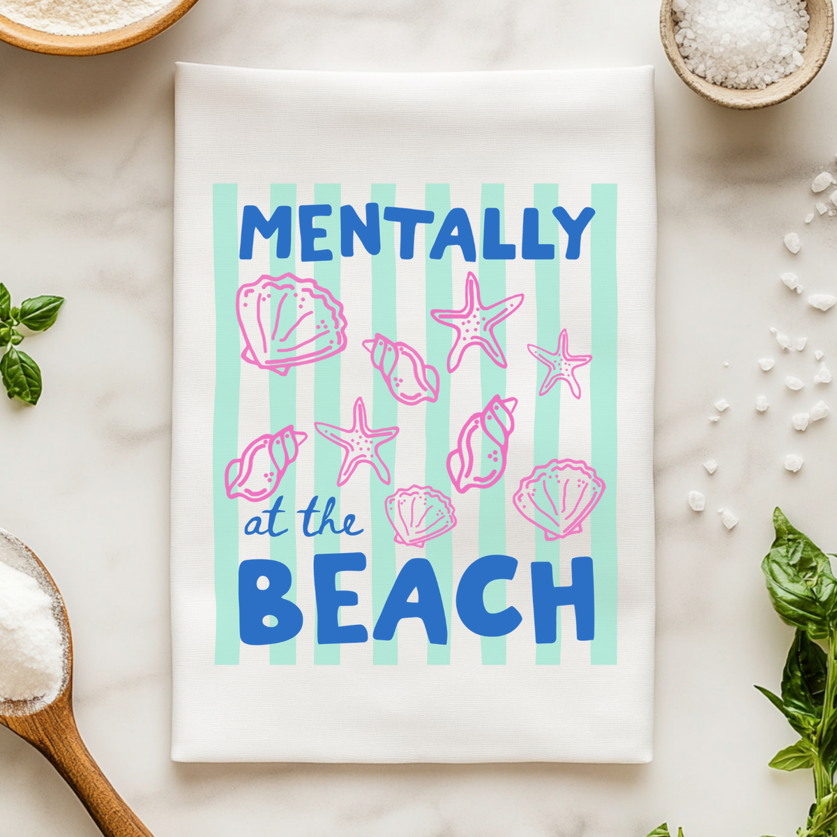 Colorful Kitchen Towels - Mentally at the Beach