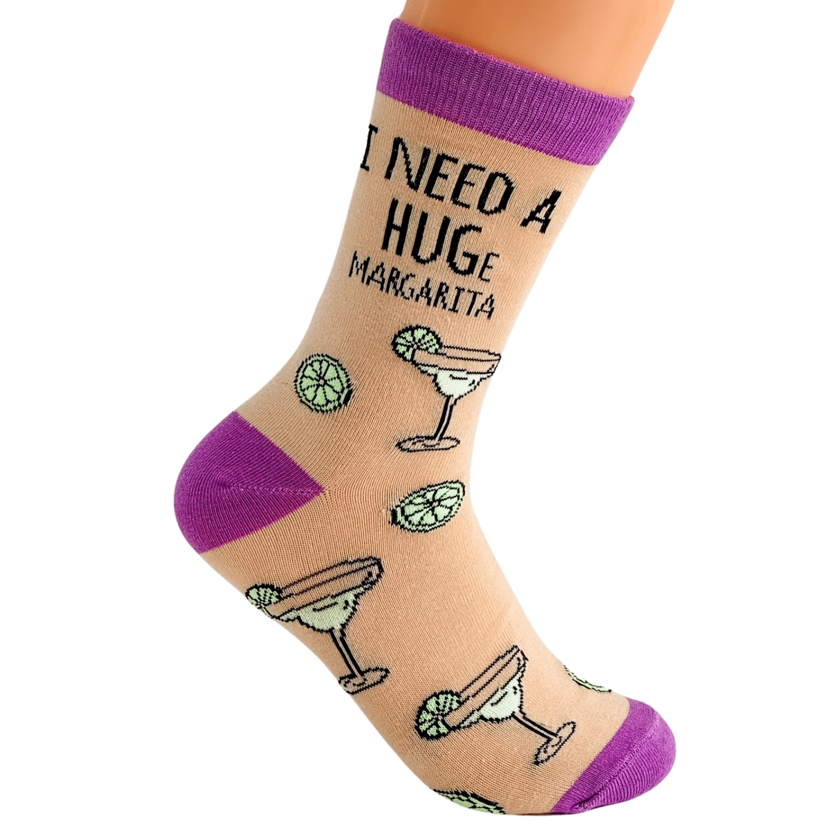 I Need a HUGe Margarita - Funny Unisex Socks - Tequila, Gift