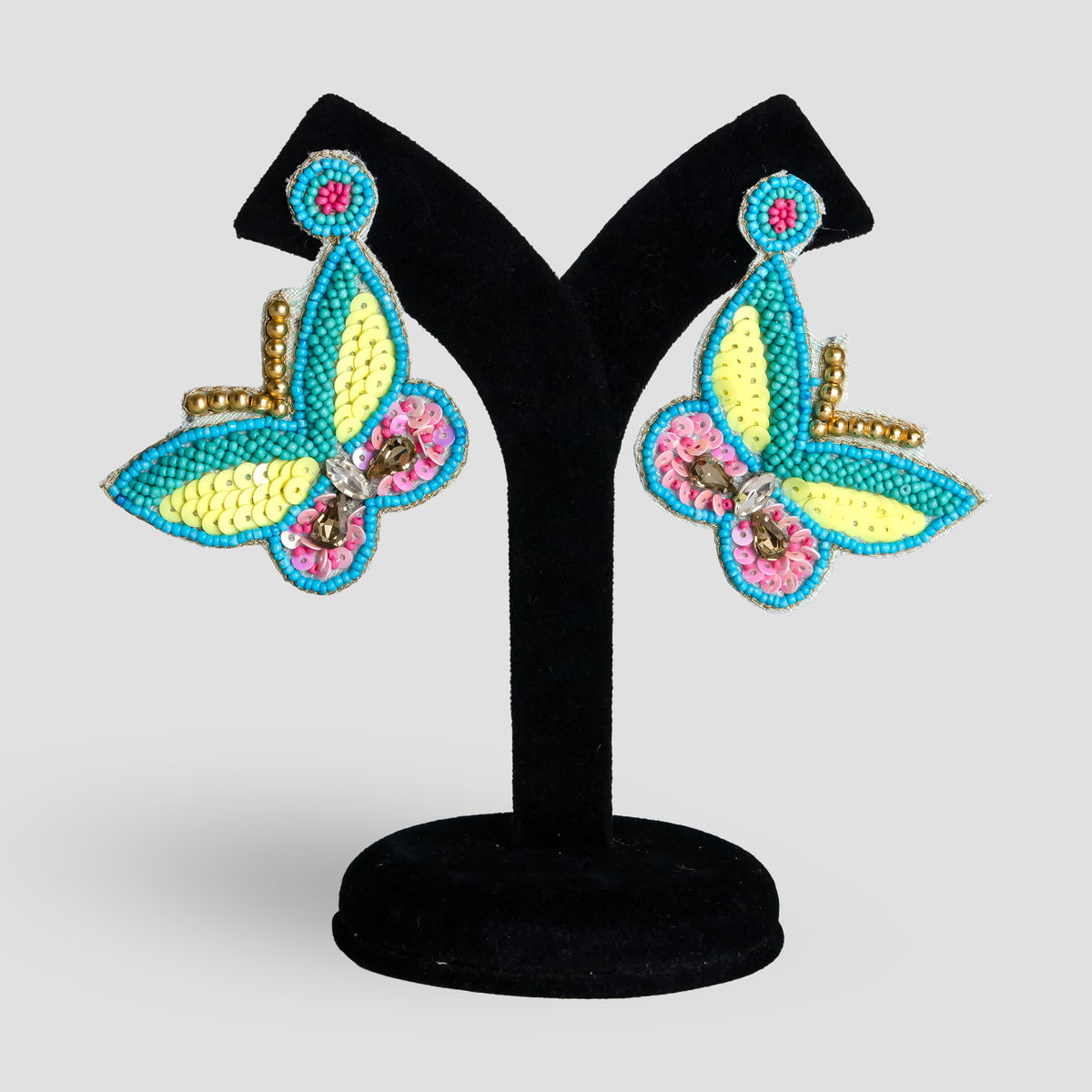 Butterfly Earrings | Beaded Jewelry | Blue Boho Earrings