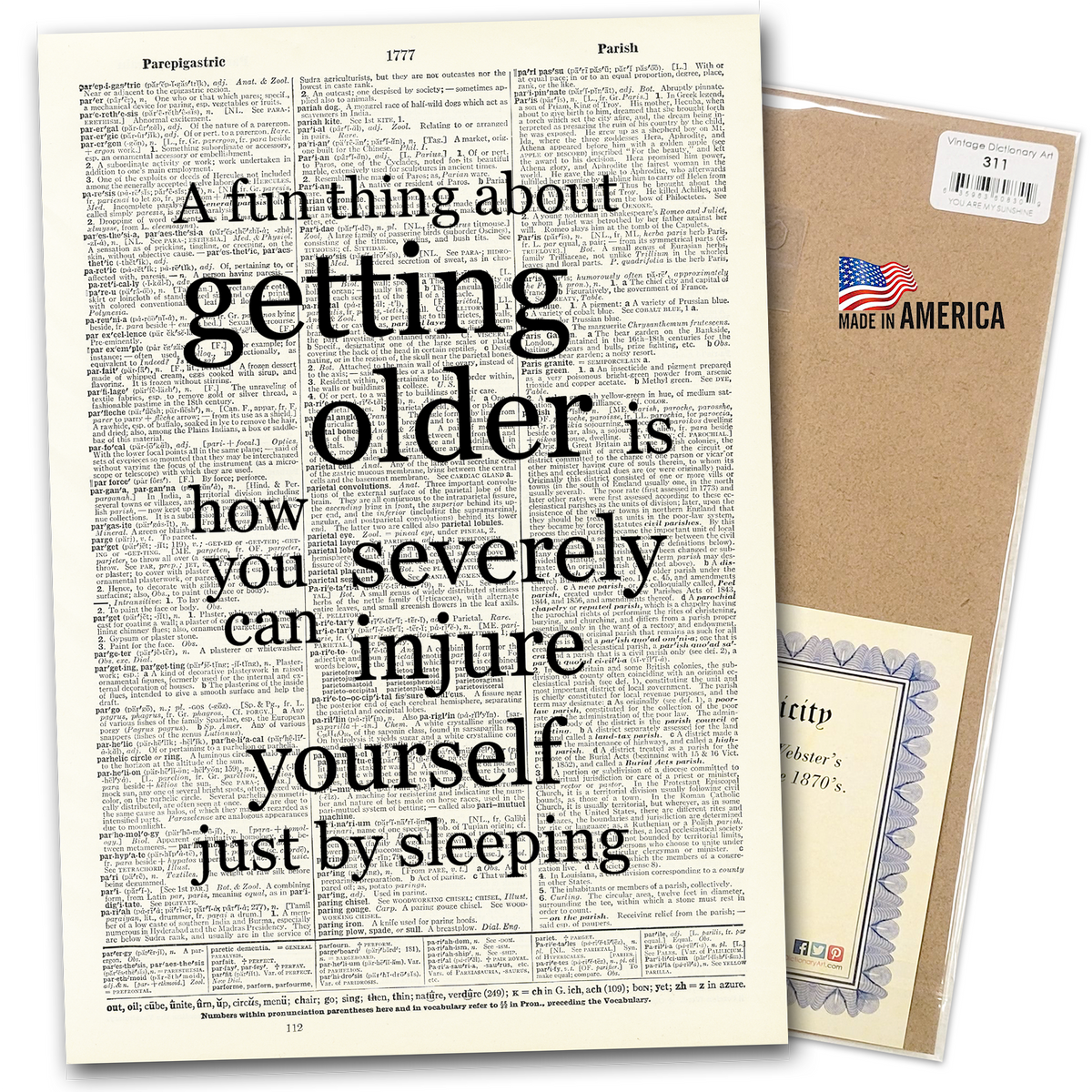 Art Print | Dictionary Page | Vintage | Fun Thing About