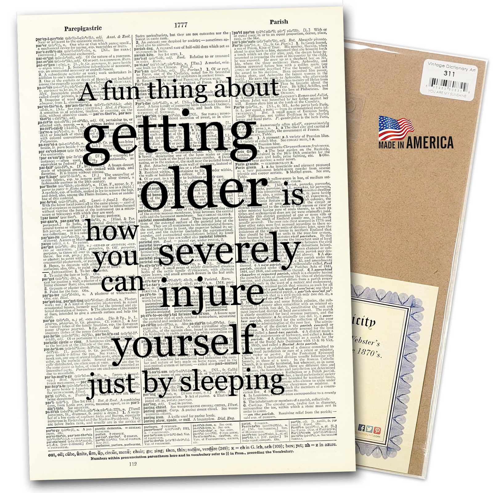 Art Print | Dictionary Page | Vintage | Fun Thing About