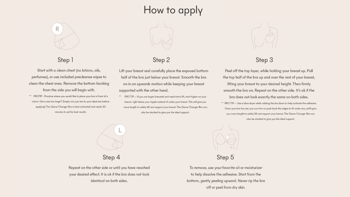 Game Changer | Lift &amp; Shape Adhesive Bra in Buff: Nood  / Multiple Sizes