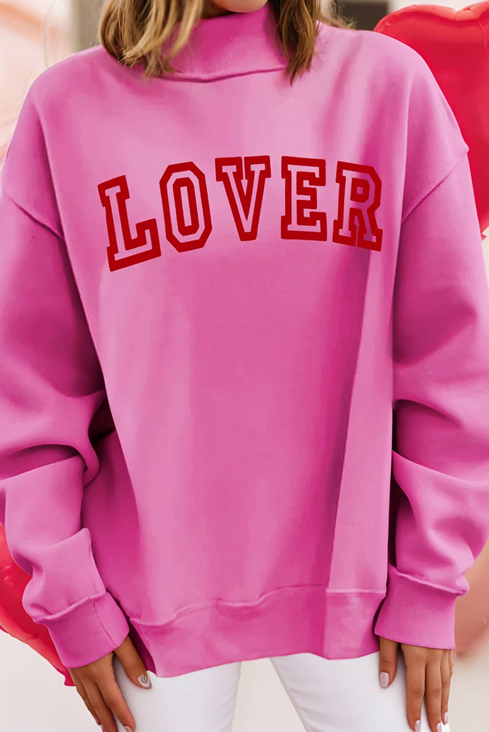 Reversible Valentine Mock Neck Sweatshirt