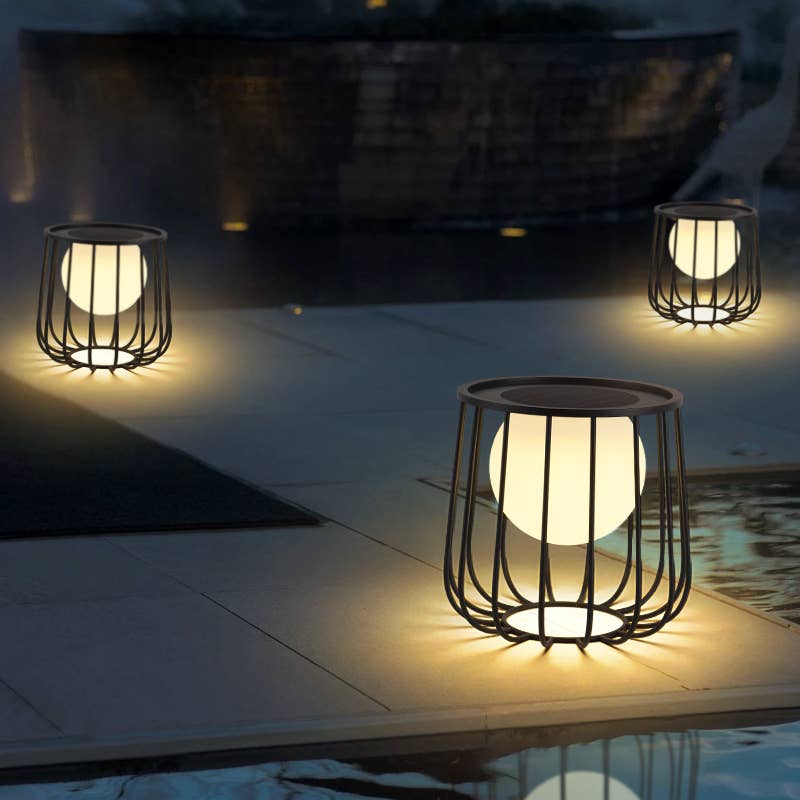 Outdoor Table with LED Light: Large