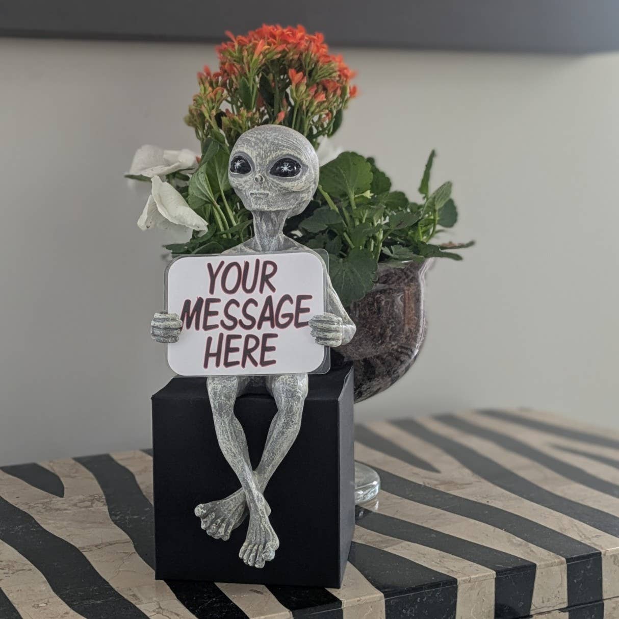 Customizable 'Milkyway Messenger' 10" H Alien Shelf Sitter