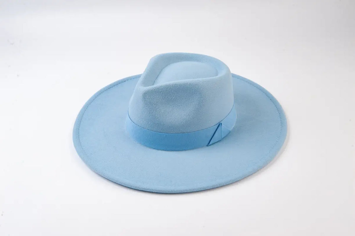 Vegan Felt Rancher hat with triangle bow trim: (3 Color Options)