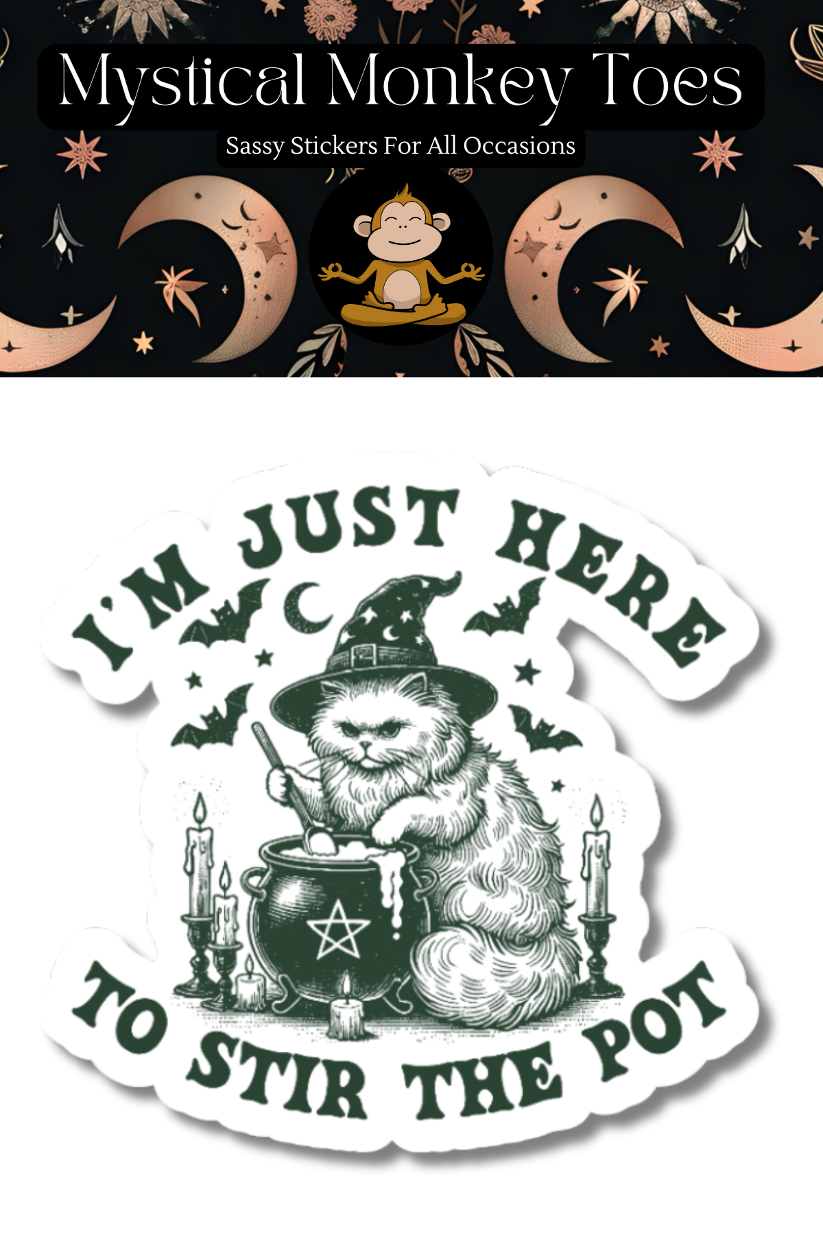 Funny Here To Stir The Pot Vinyl Sticker