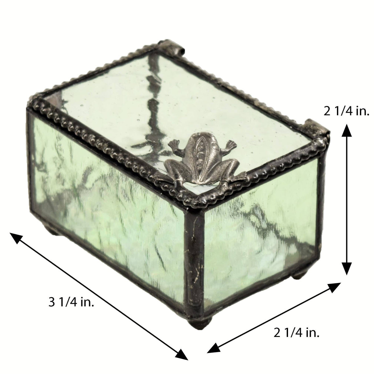 Green Frog Trinket Decorative Glass Box By J Devlin