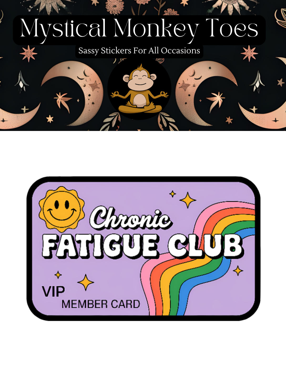 Funny Chronic Fatigue Club Vinyl Sticker