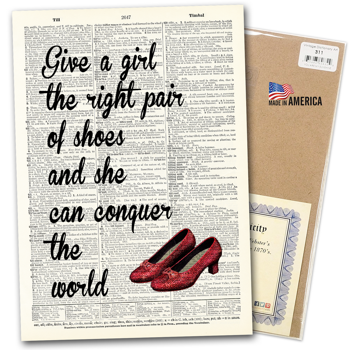 Art | Dictionary Page | Vintage | Give a girl right shoes