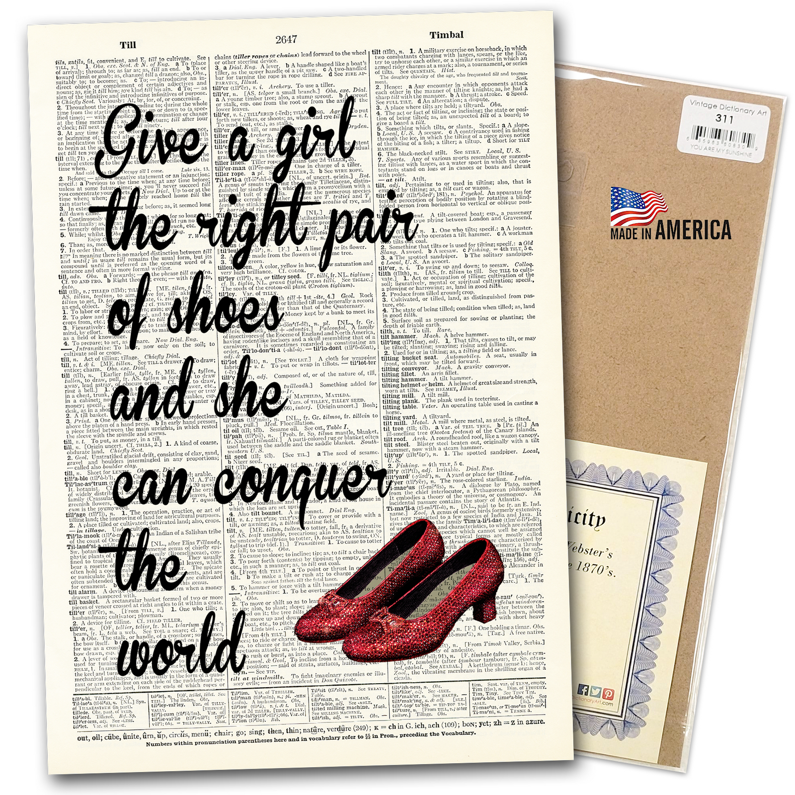 Art | Dictionary Page | Vintage | Give a girl right shoes