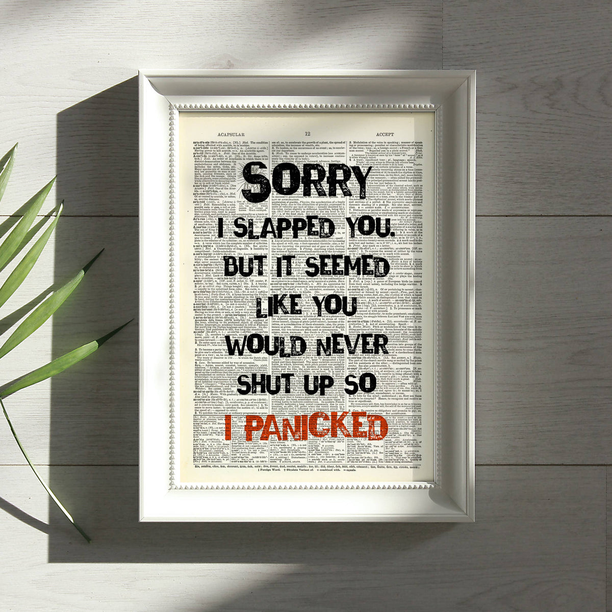 Art Print Dictionary Page | Vintage | Sorry I Slapped You