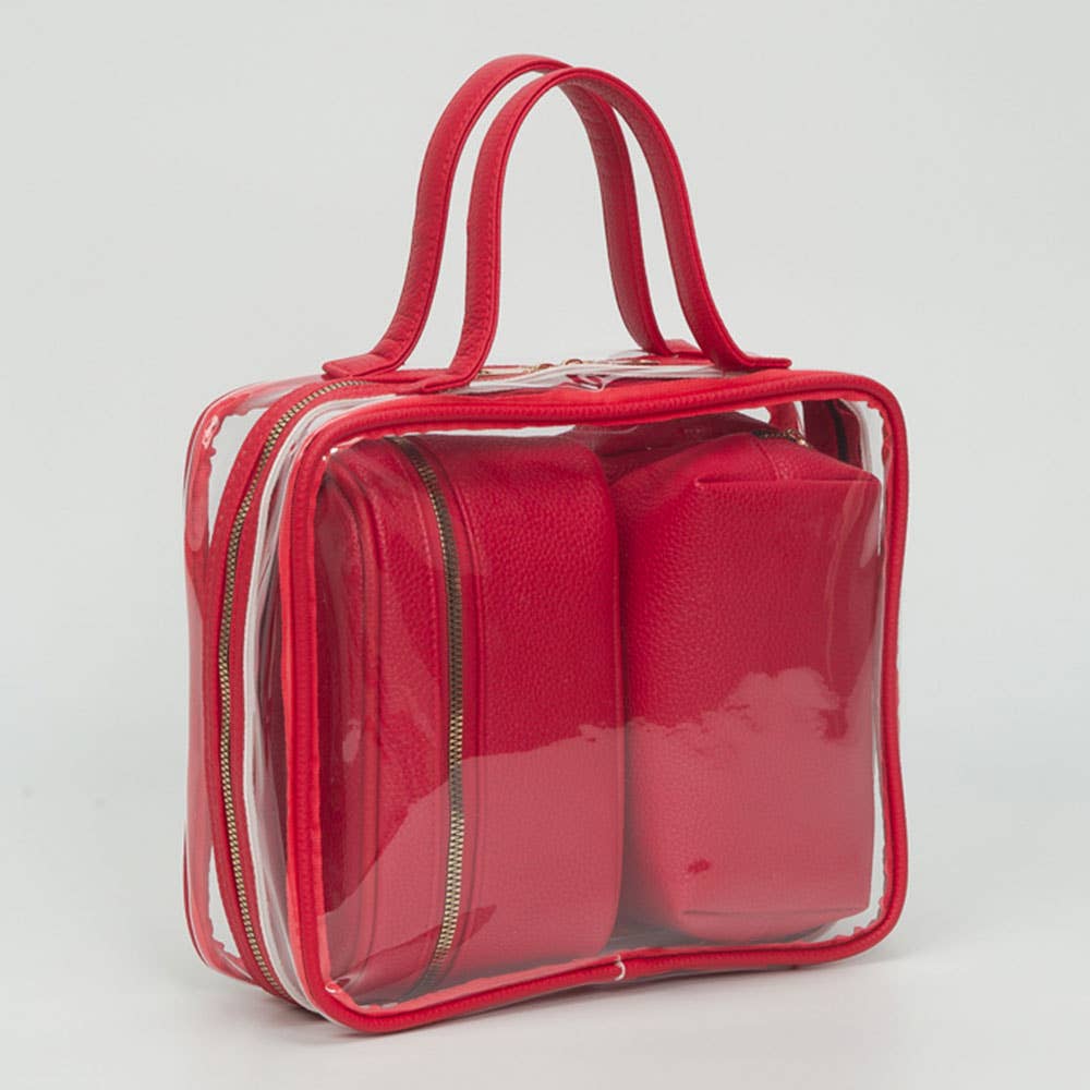 4PCS - Transparent Travel Cosmetic Bag Set
