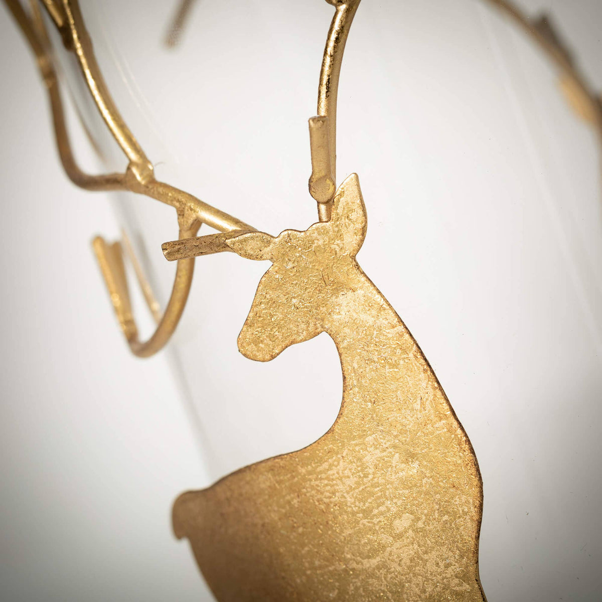 GOLD DEER PILLAR CANDLEHOLDERS