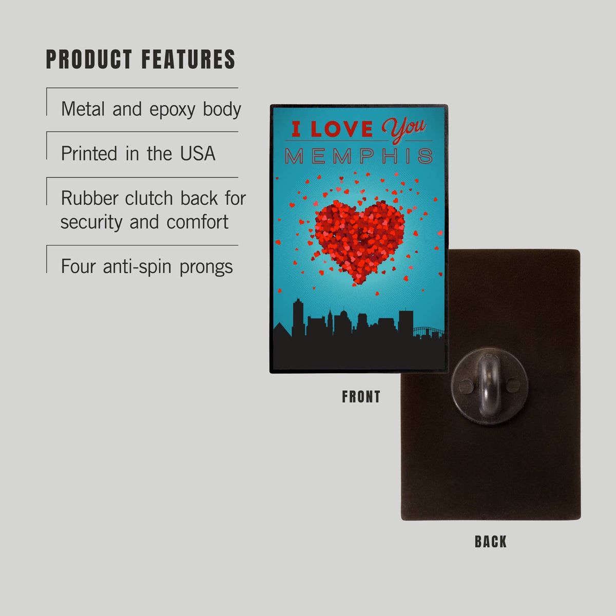 I Love You, Memphis, Tn, Lapel Pin