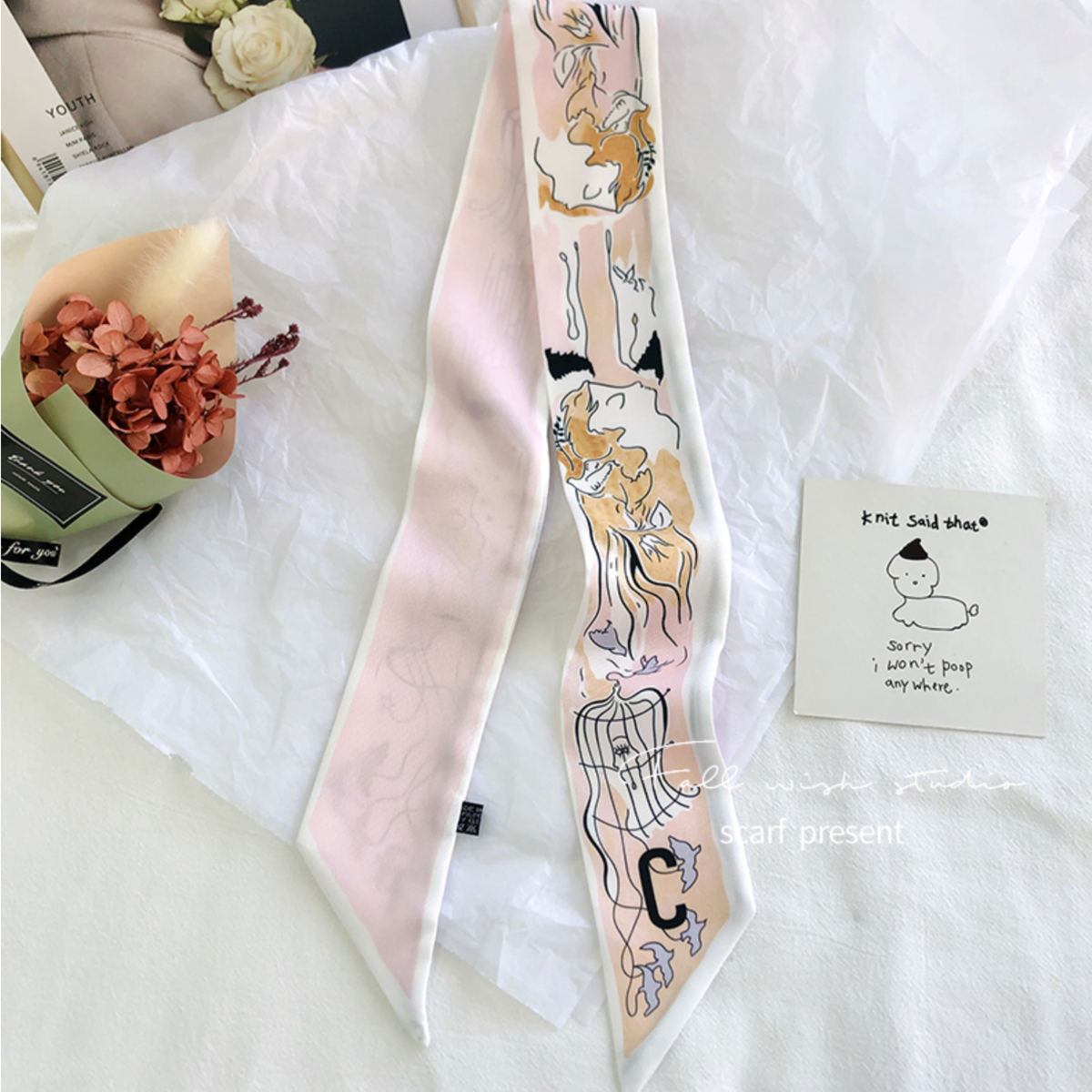 Ribbon Scarf/ Purse Scarf