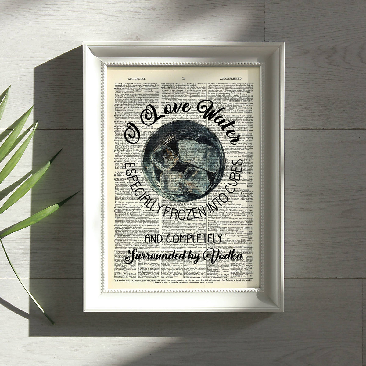 Art Print Dictionary Page | Vintage | I Love Water