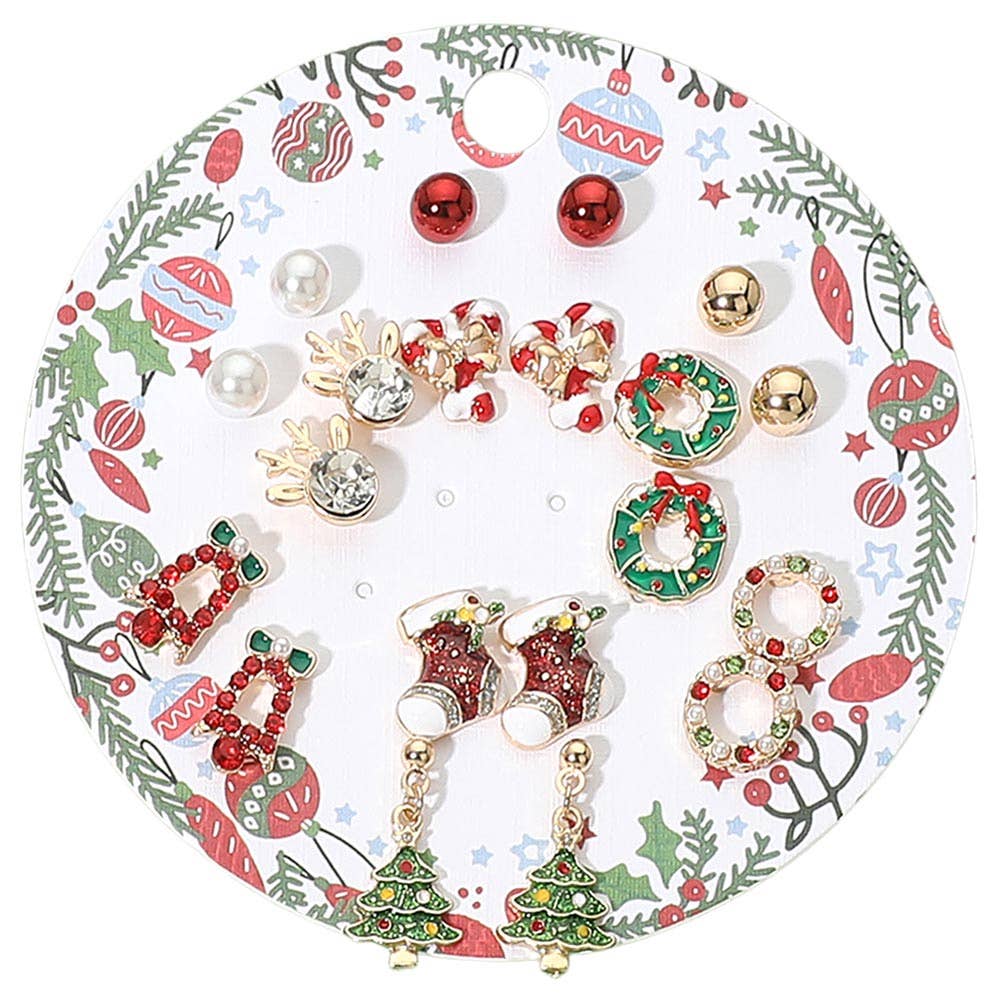 10Pairs - Christmas Earring Set