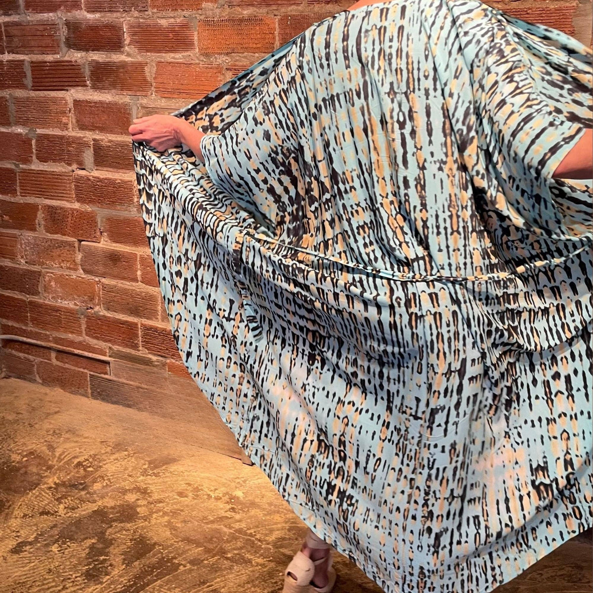 Summer Vibes Kimono Beach Cover Up - Blue Leopard