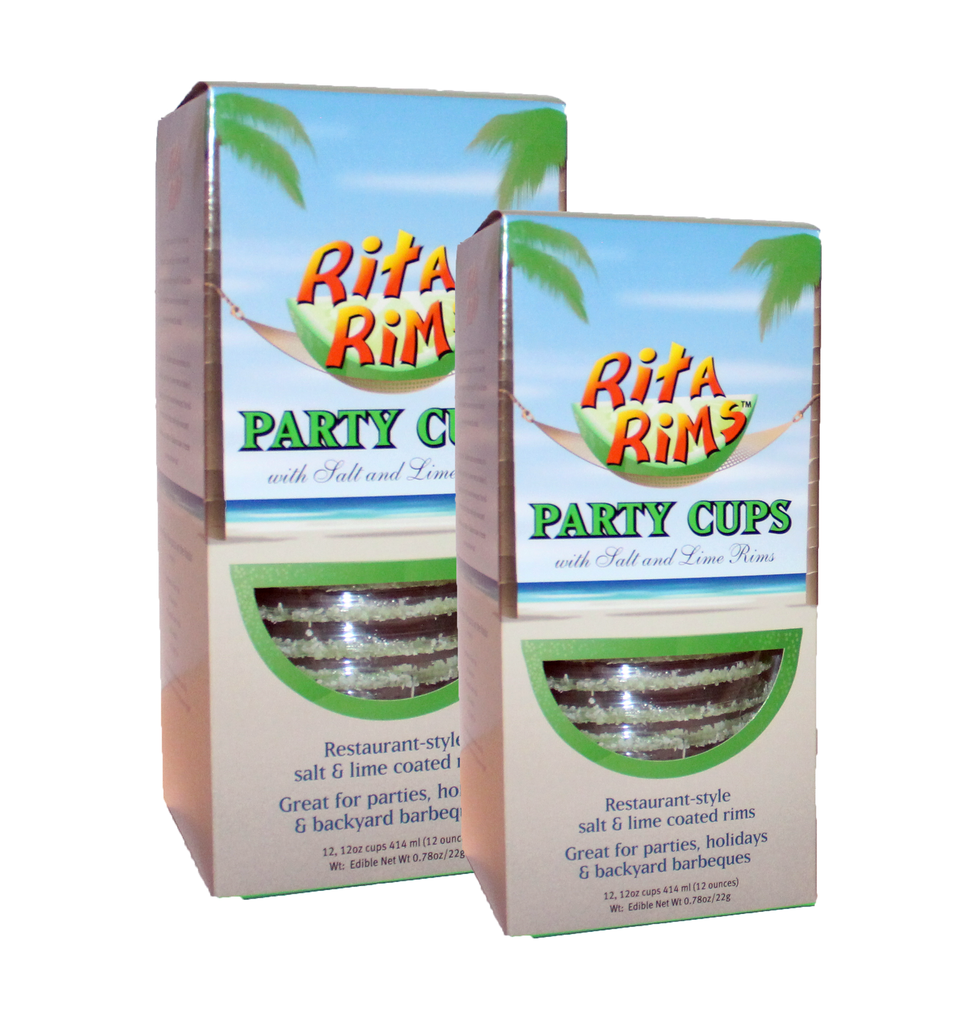 RItaRims Salt & Lime Pre Rimmed Cups  12 cups per box