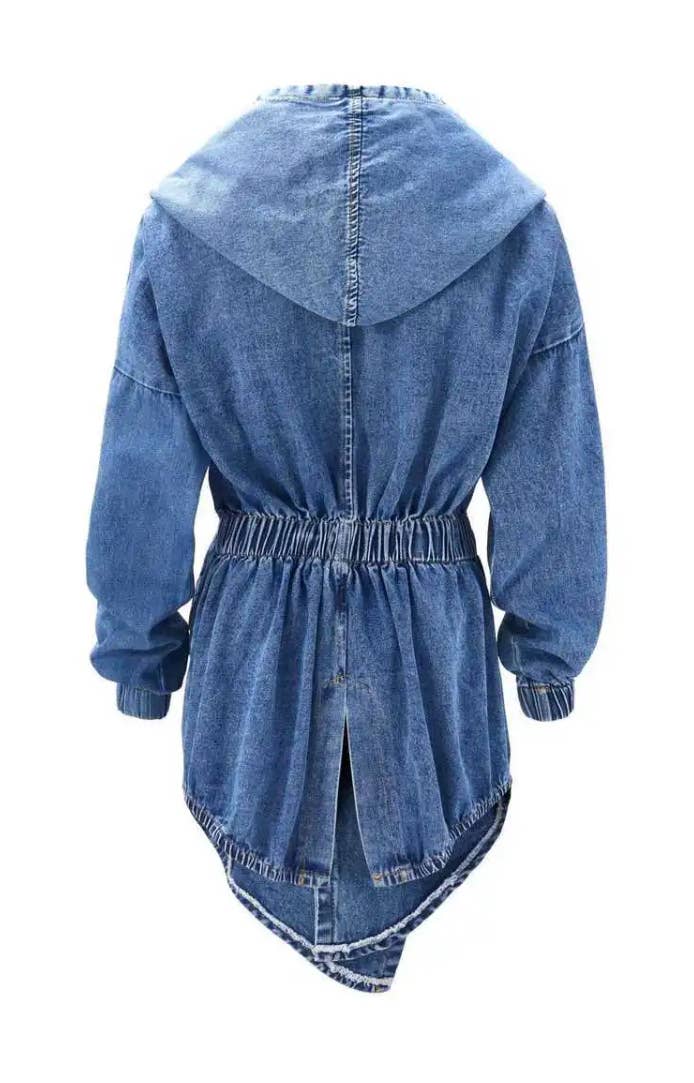 Hooded Wrap Jean Jacket ~ 1 Dk Wash