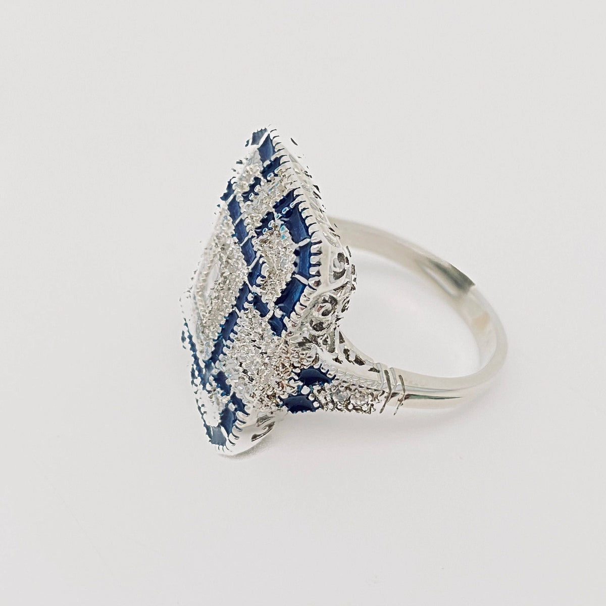 Square Cubic Zirconia Bicolored Ring