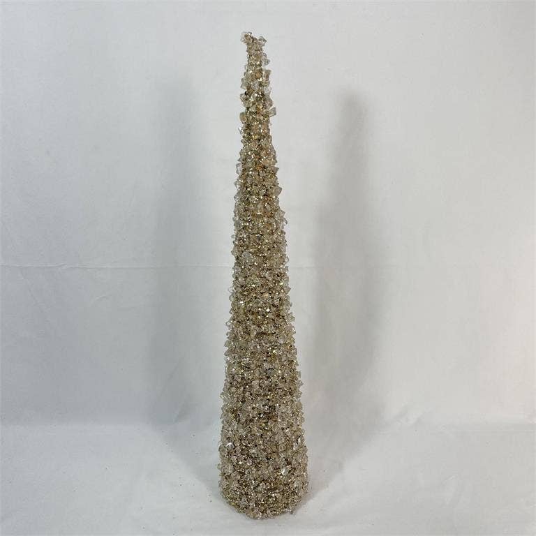 Ice Crystal Cone Tree, 24", Ice Gold