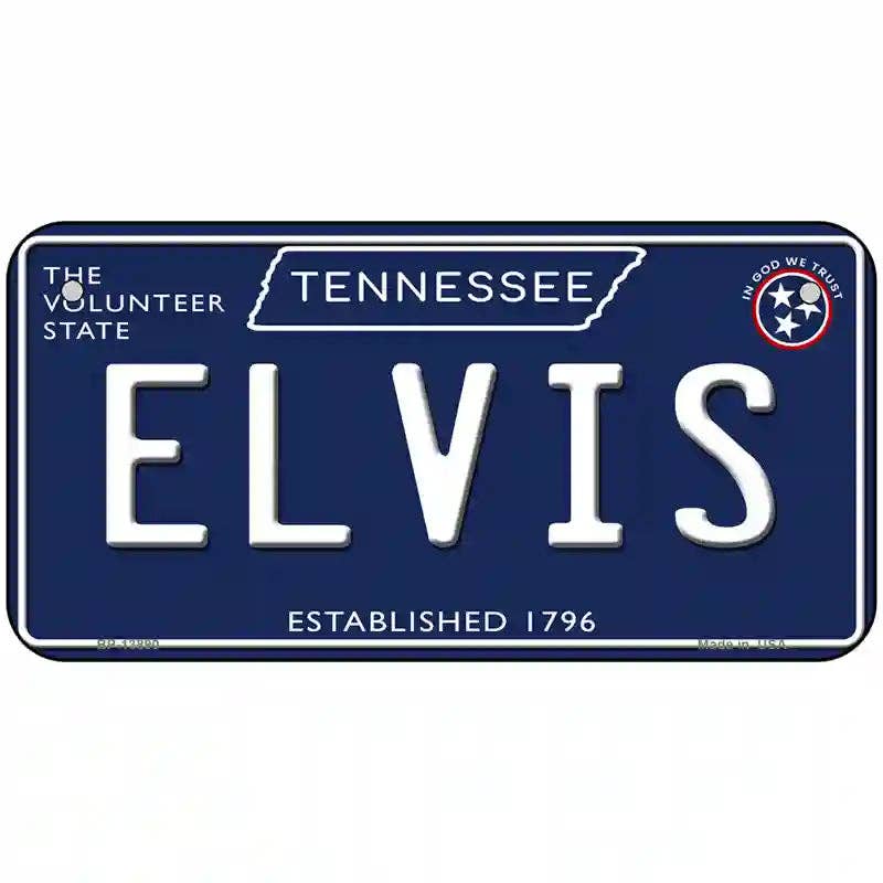 Elvis Tennessee Blue Novelty Metal License Plate Tag