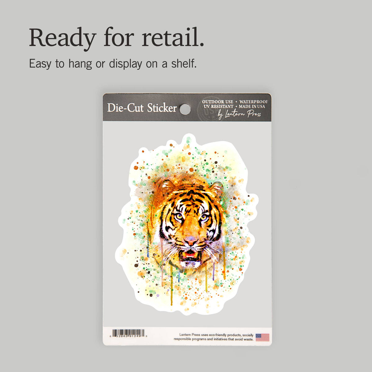STICKERS Tiger Watercolor