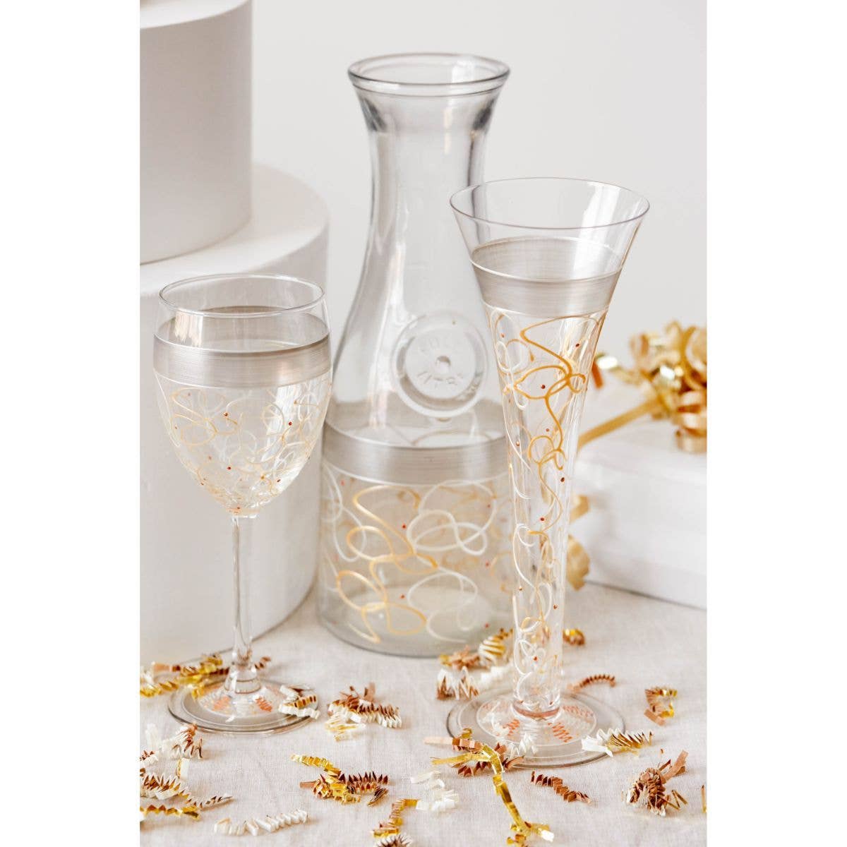 Celebration Streamers Hollow Flute Glasses