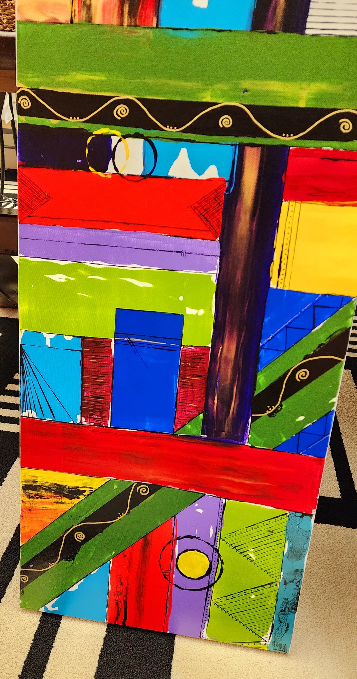 Canvas Art  - "All One 2024" 16"x 40" by Local Artist Sandra Barrett