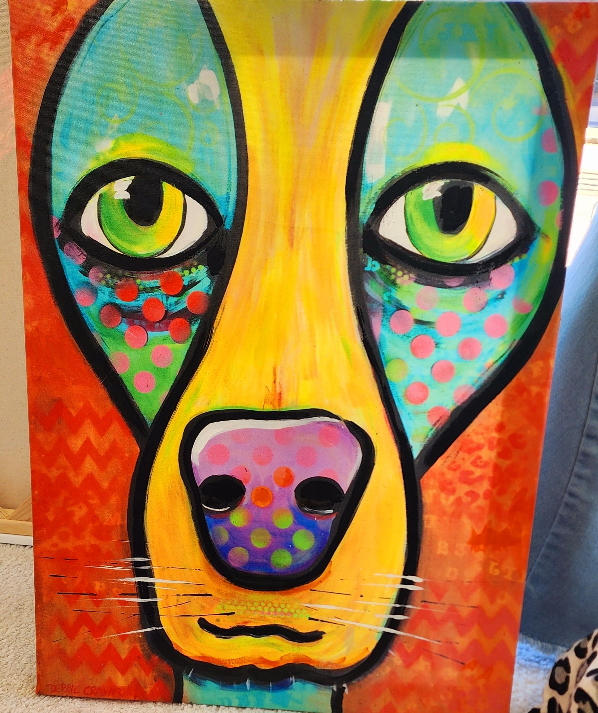 BIG PUP 18"x24" art by Debbie Crawford McCown