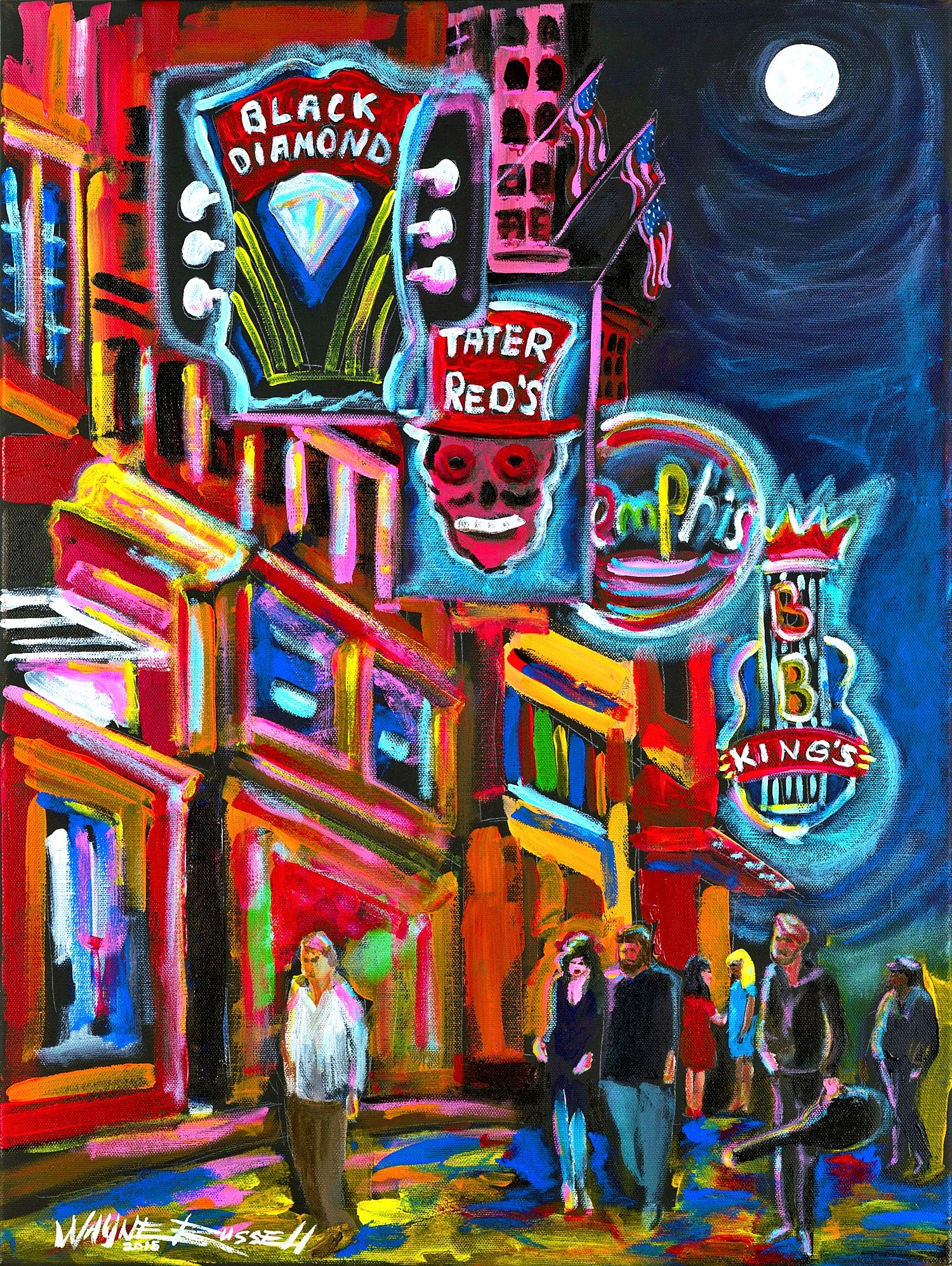 Beale Street Re-Signed print of original by Wayne Russell
