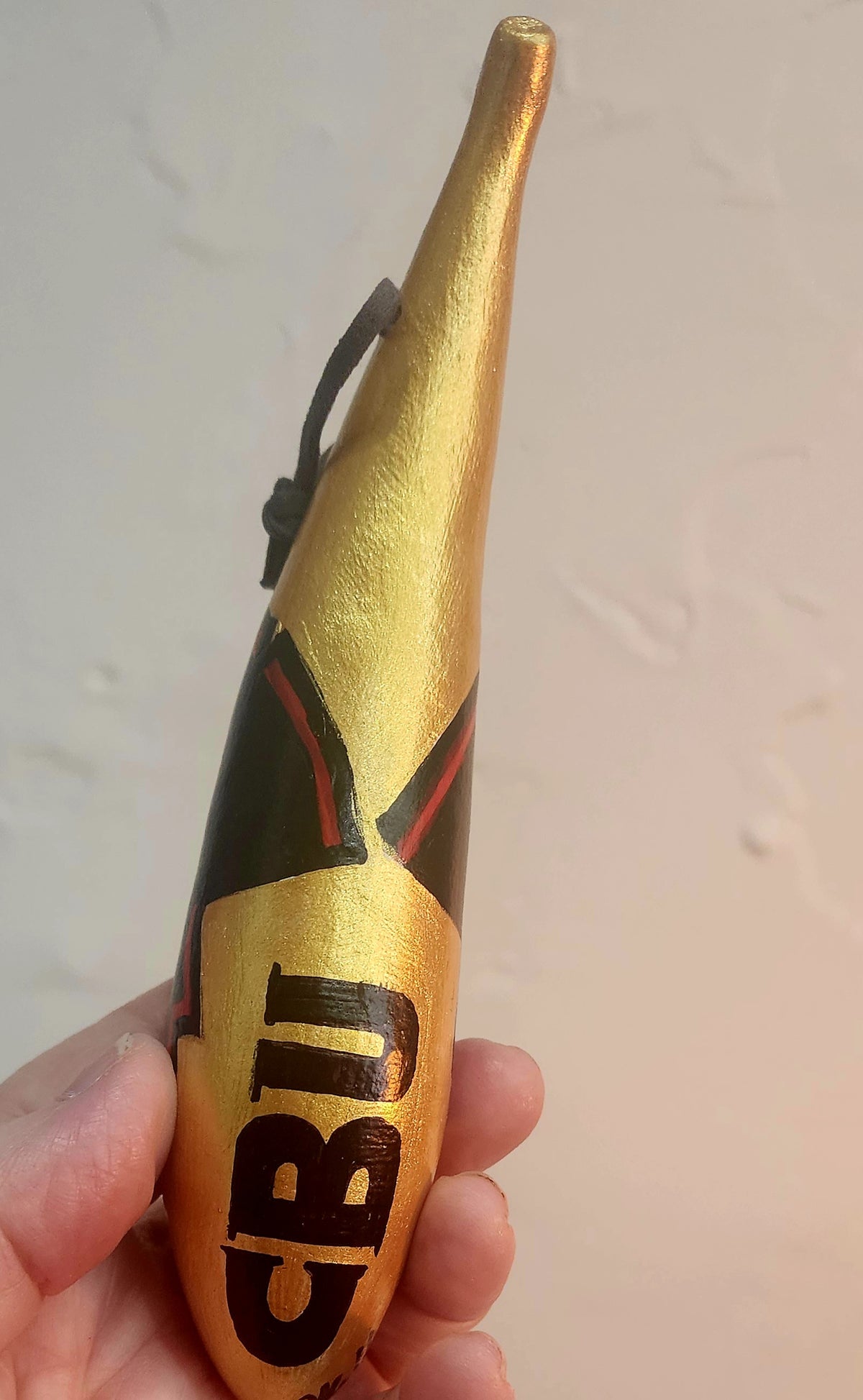 7" CBU Bucs ornament painted gourd by local Memphian DJ Kelly