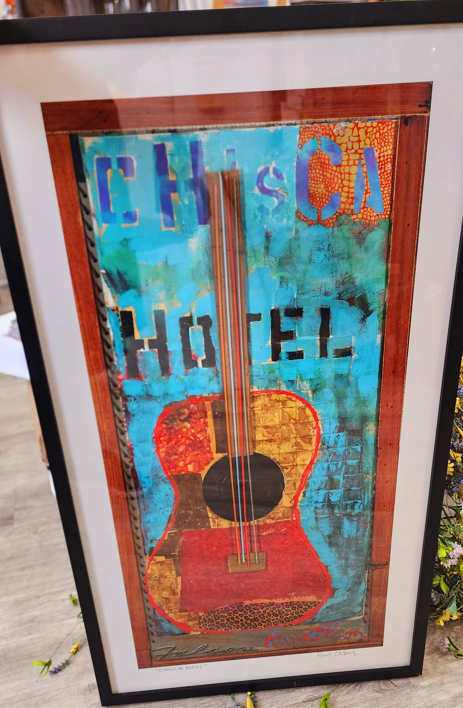 "Chisca Hotel"  framed signed PRINT of an original art piece by Ron Olson