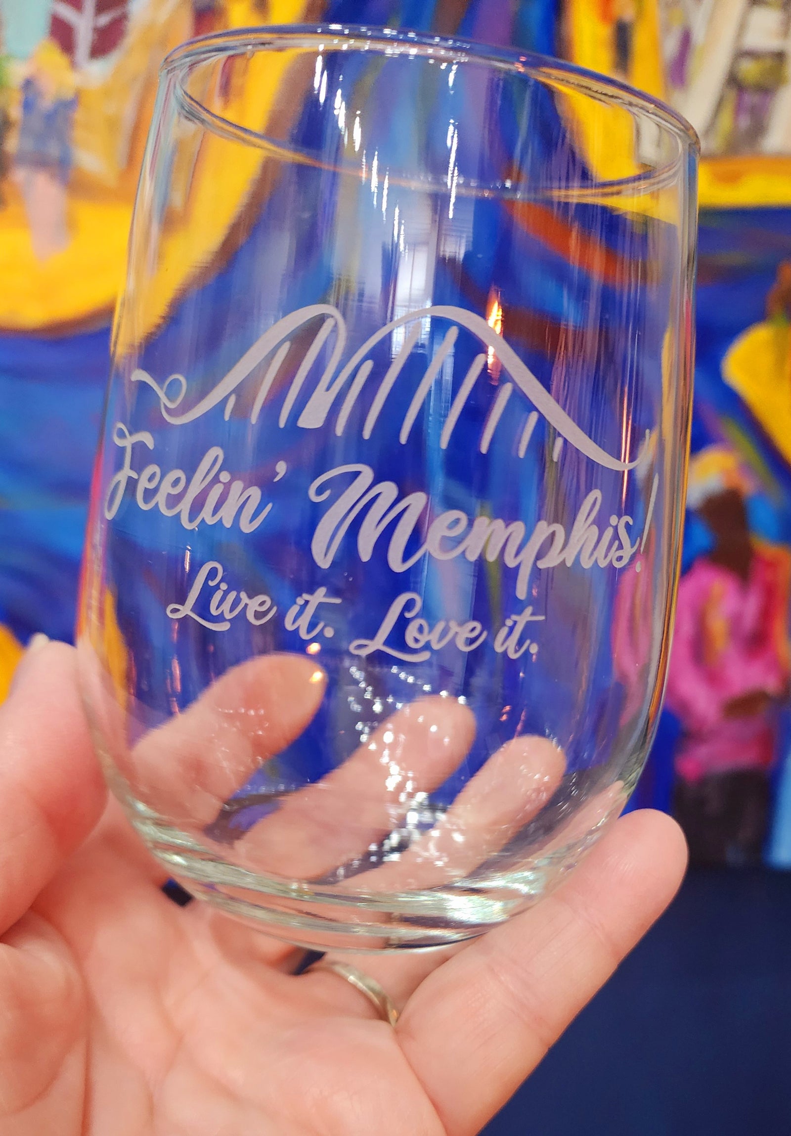 Feelin' Memphis Stemless Wine Glass