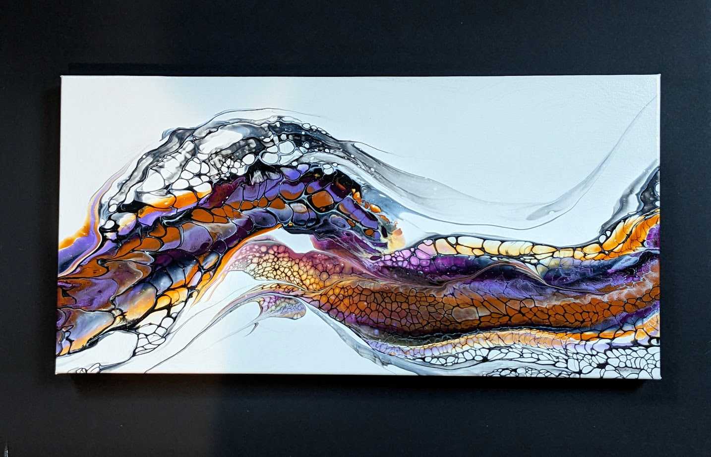 Canvas Art  - "Flow" 12" x 24" by Local Artist Sandra Barrett