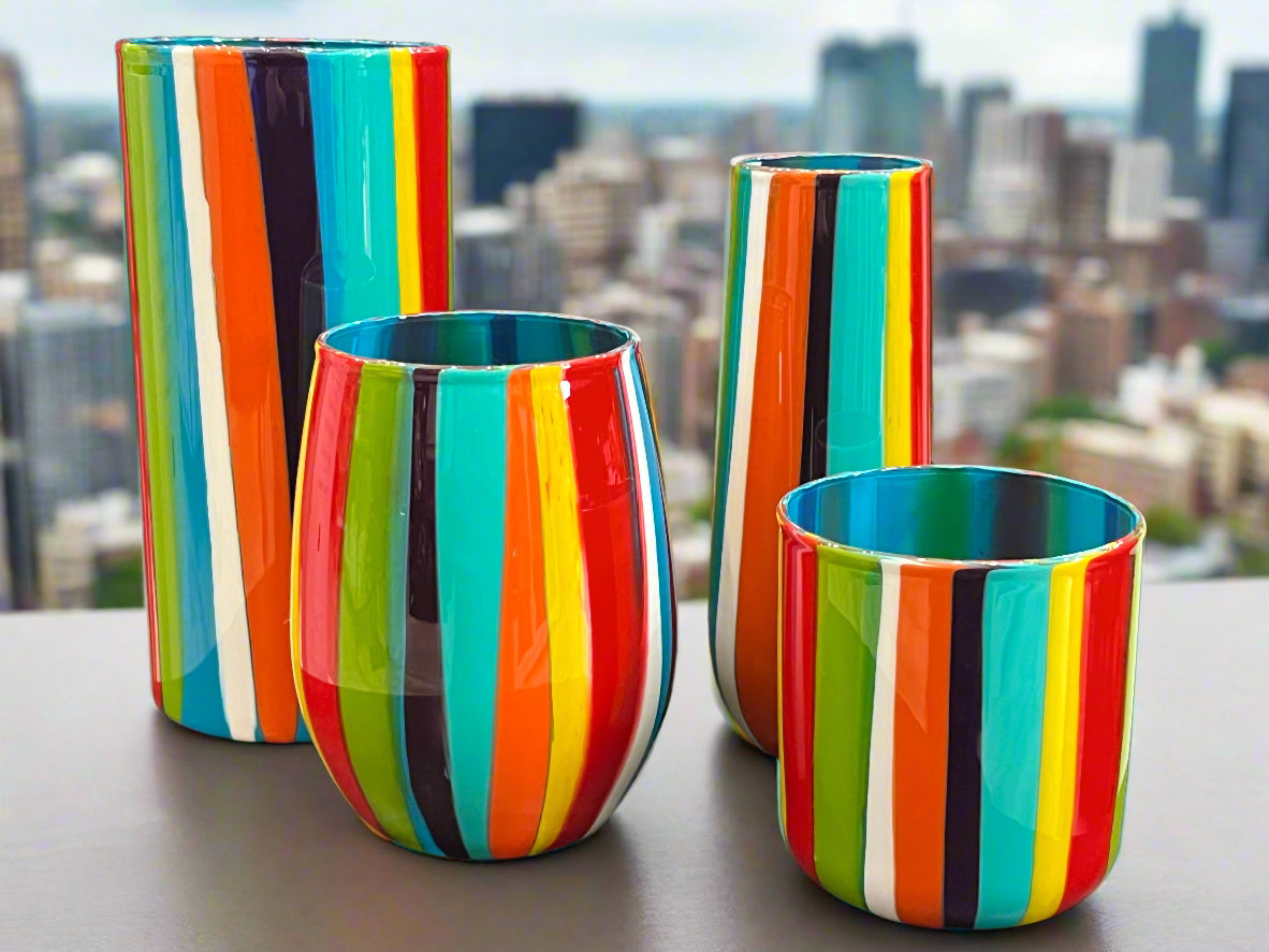 Glassware "Grind City" Collection - by Local Memphis Artist Sandra Barrett