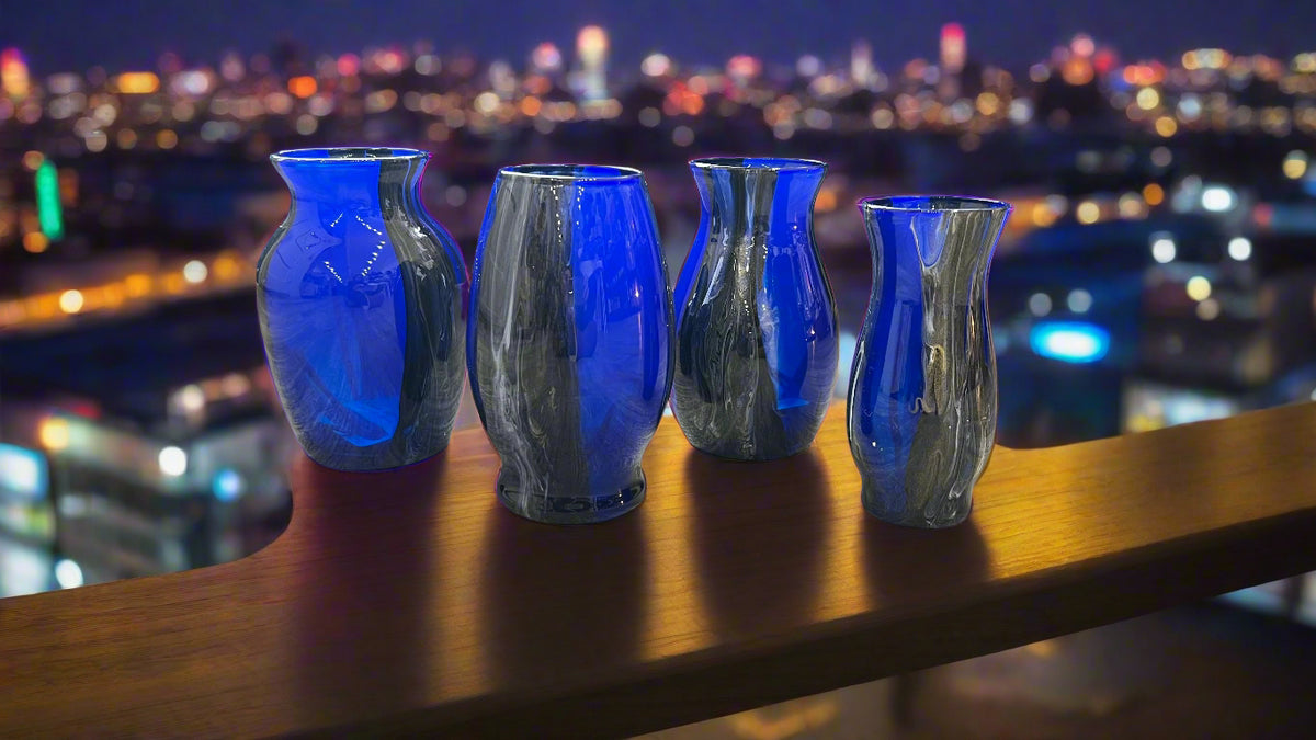 Glassware "Memphis Blues" Collection - by Local Memphis Artist Sandra Barrett