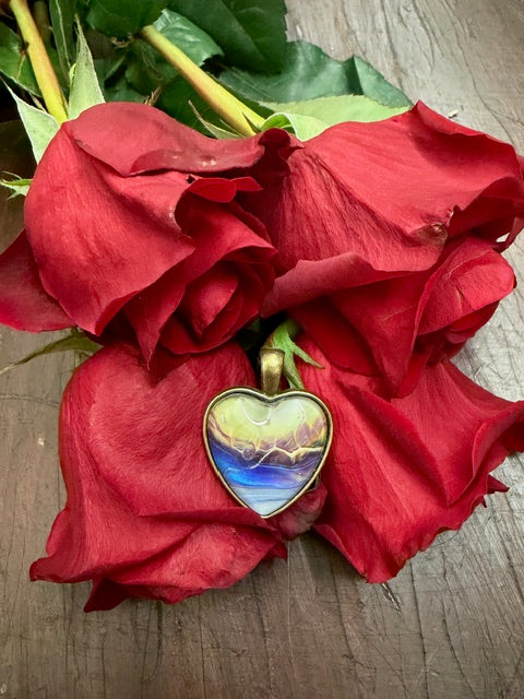 Multi-Color Heart Pendants- by Local Memphis Artist Sandra Barrett
