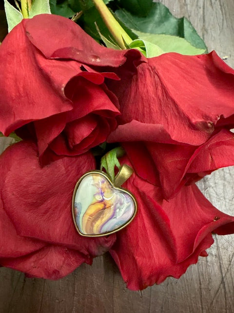 Multi-Color Heart Pendants- by Local Memphis Artist Sandra Barrett