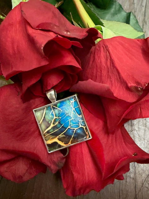 Multi-Color Square Pendants- by Local Memphis Artist Sandra Barrett