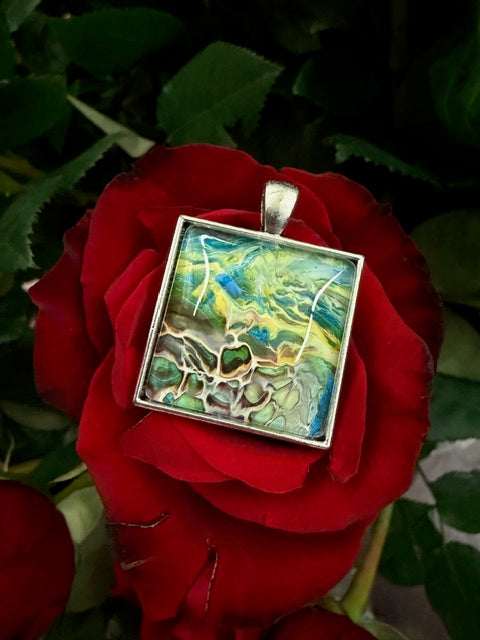 Multi-Color Square Pendants- by Local Memphis Artist Sandra Barrett