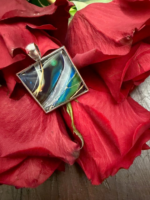 Multi-Color Square Pendants- by Local Memphis Artist Sandra Barrett