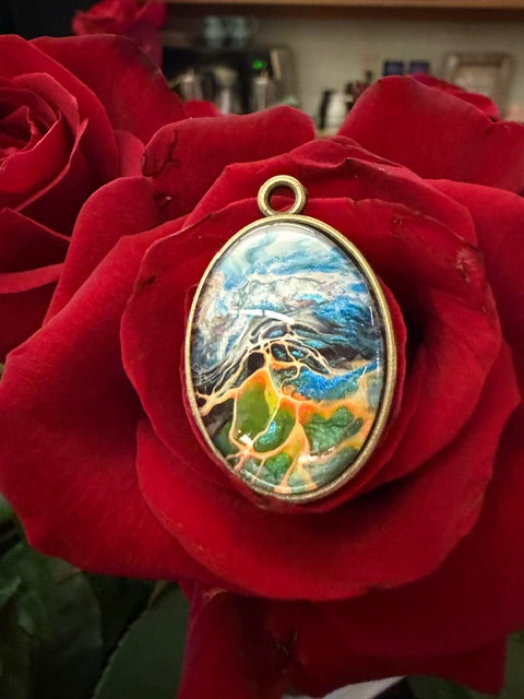 Multi-Color Oval Pendants- by Local Memphis Artist Sandra Barrett