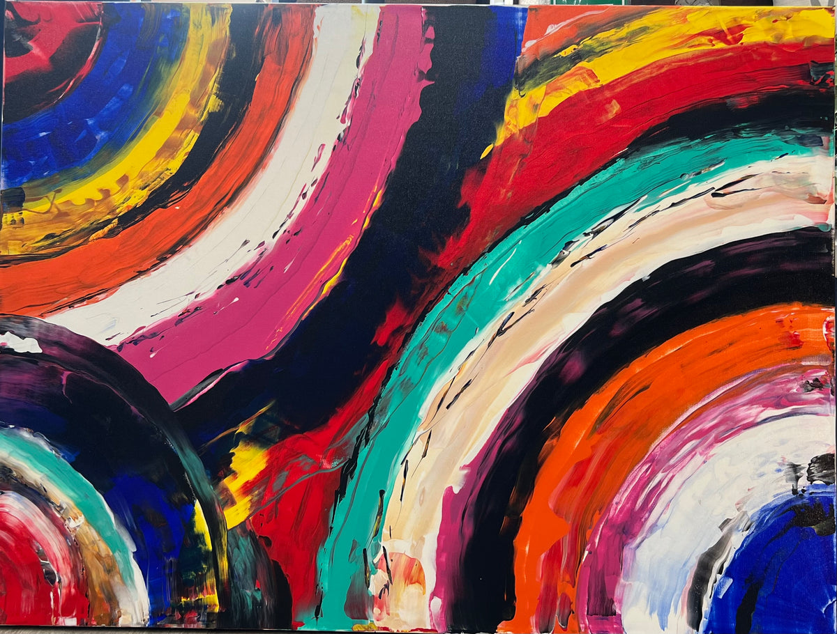 Canvas Art  - "The High Road " 48" x 24" by Local Artist Sandra Barrett